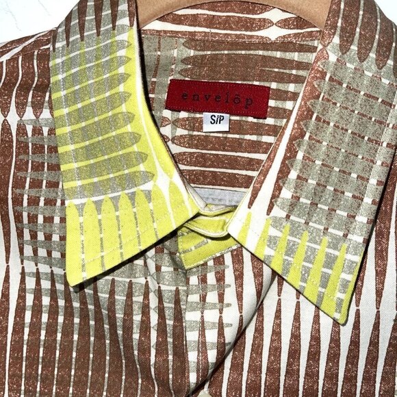 Envelop Jim Smith Button Front Shirt Mens Size Small S Cotton Short Sleeve Green - Picture 4 of 9